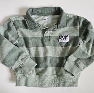 DKNY Green Sweatshirt Casual Crew Neck Kids 5 Boys Polo